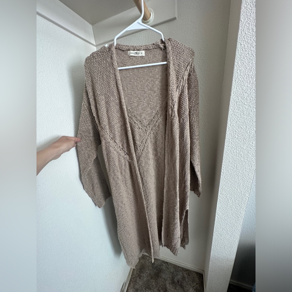 NATURAL LIFE Tan Knit Cardigan Sweater
